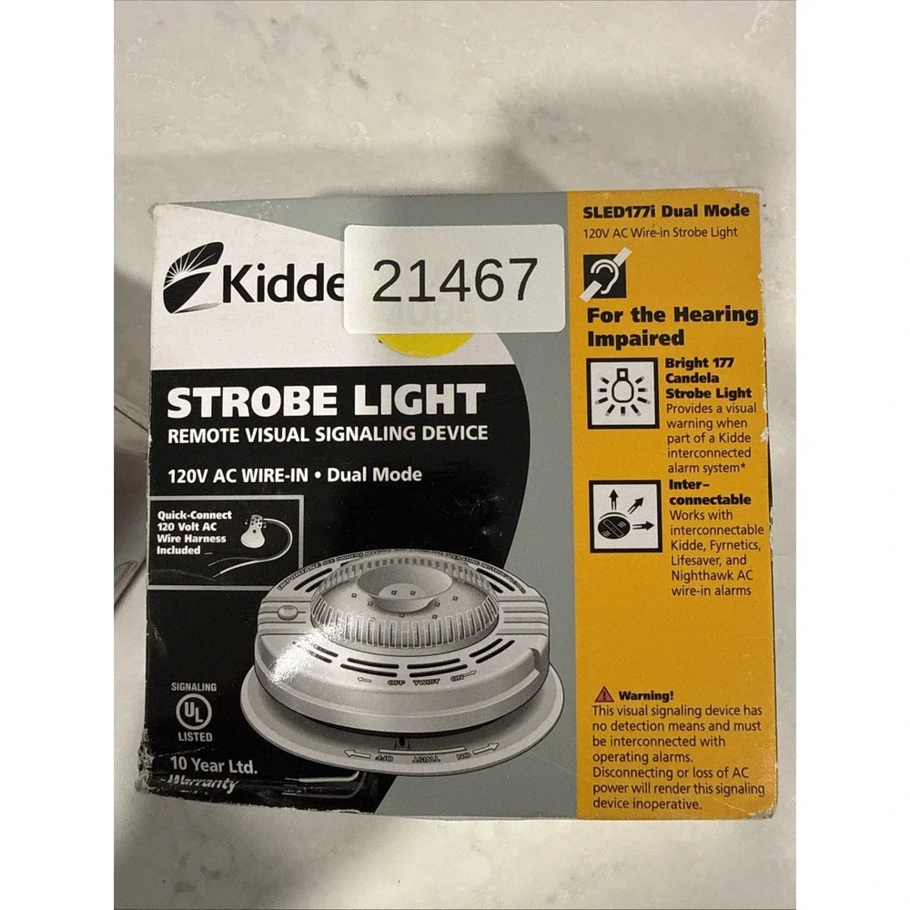 Kidde SLED177i Dual Mode Strobe Light for Hearing Impaired